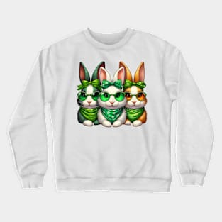 St Patricks Day Trio of Rabbits Crewneck Sweatshirt